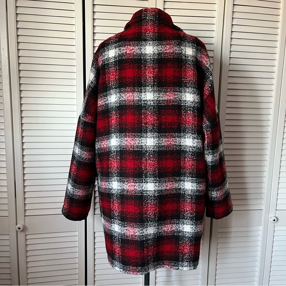 NEW Tribal plaid double breasted Shacket L - Picture 6 of 14